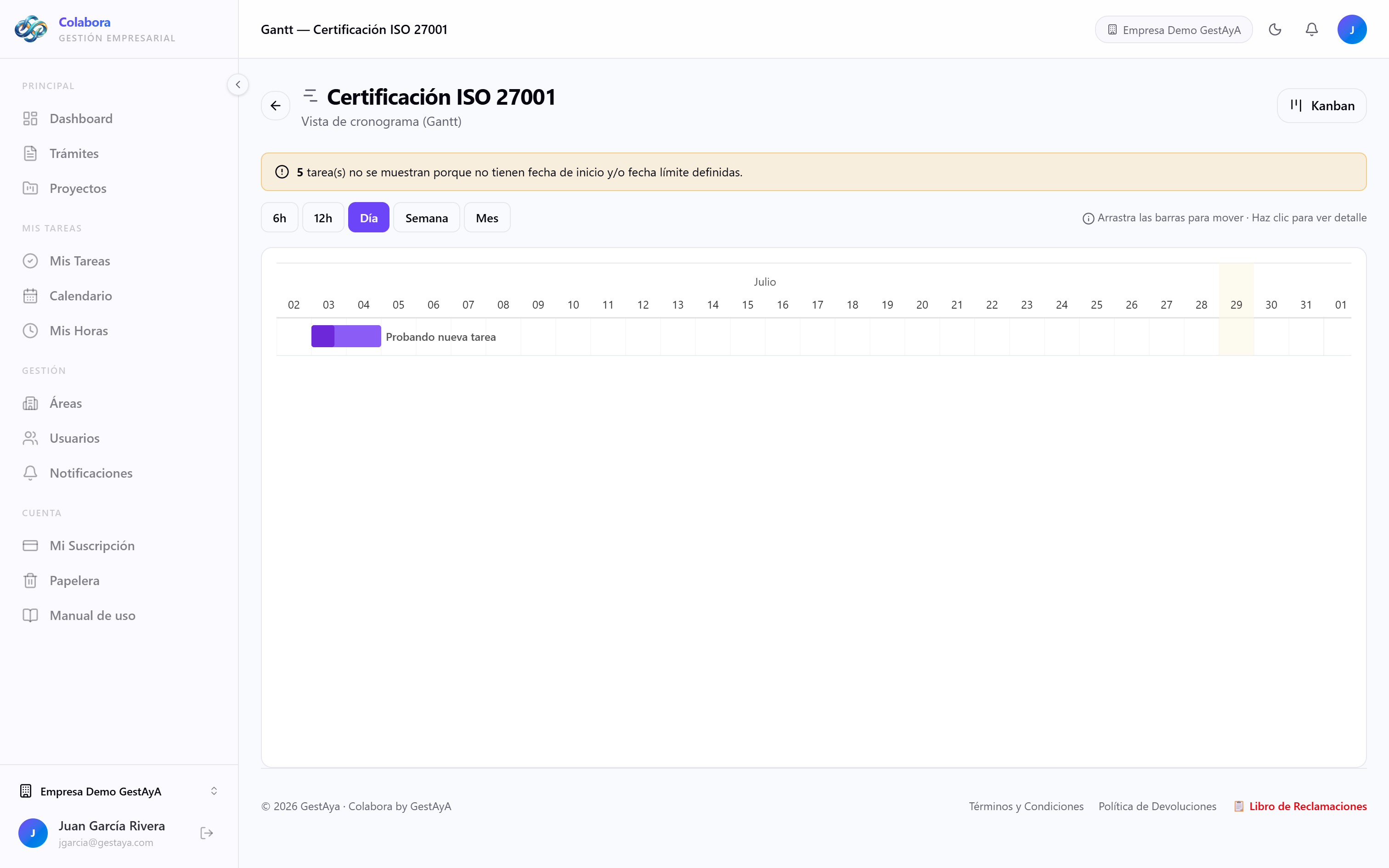 Diagrama de Gantt de Colabora